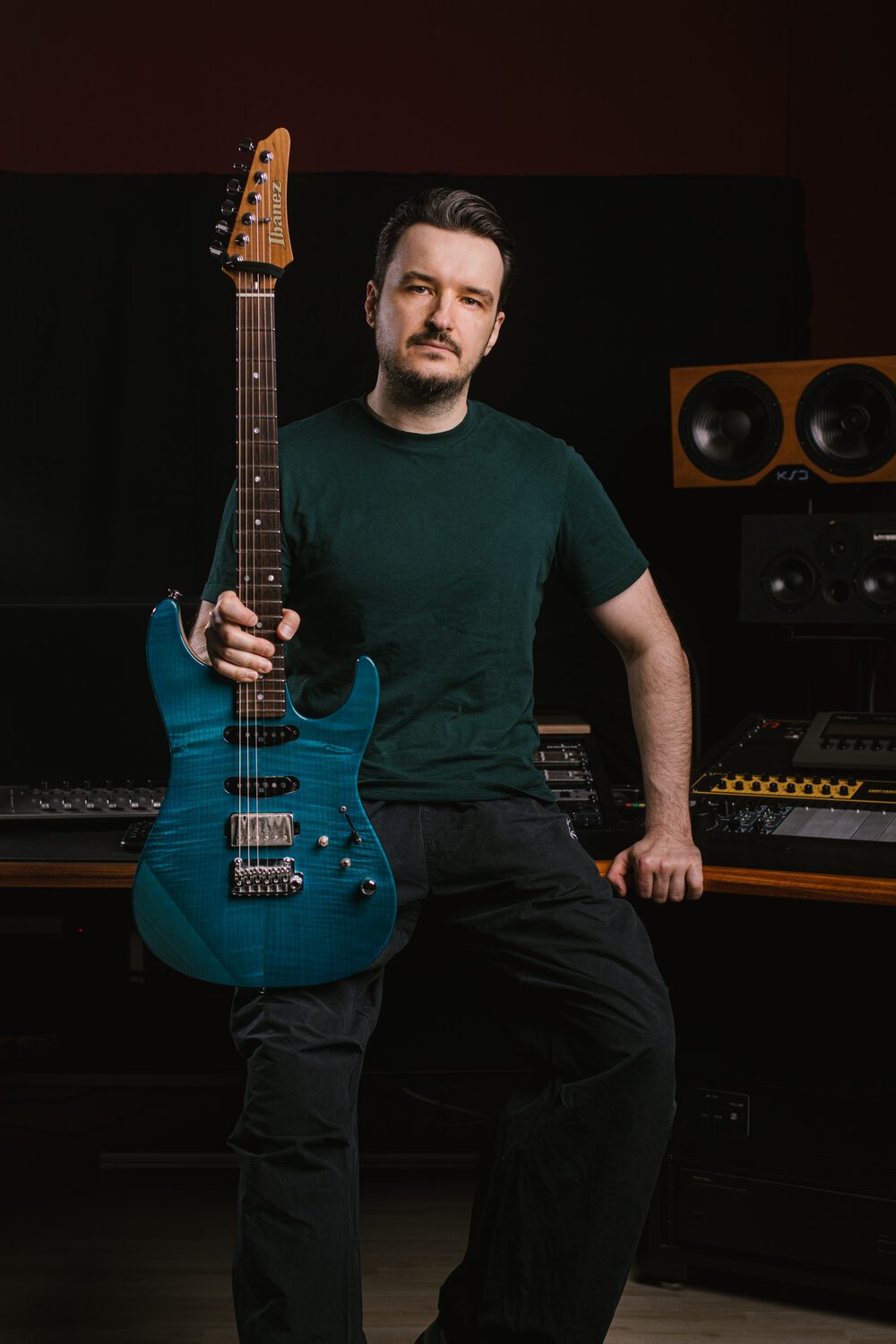 Martin Miller with his Ibanez signature guitar